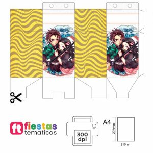 Dale un toque dulce, delicado y profesional a tu evento con nuestra Cajita Milk Box temática de Demon Slayer. Es la opción perfecta para personalizar tu mesa de dulces, entregar pequeños recuerdos o simplemente destacar la decoración de tu fiesta de una manera especial y económica.