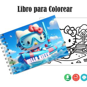 Libro para Colorear de Hello Kitty en formato PDF