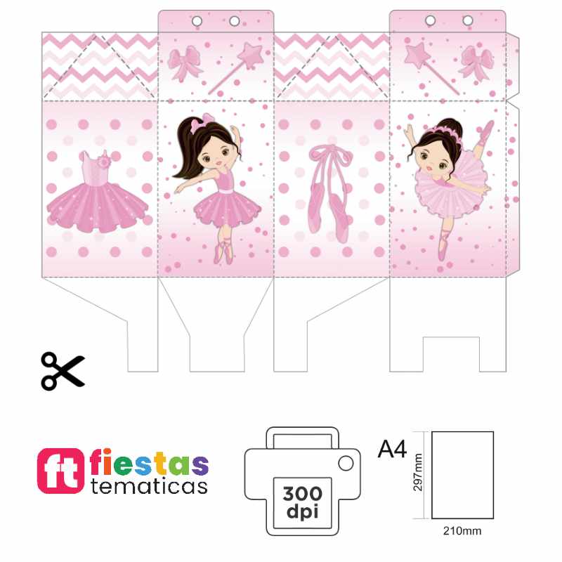 Dale un toque dulce, delicado y profesional a tu evento con nuestra Cajita Milk Box temática de Bailarina. Es la opción perfecta para personalizar tu mesa de dulces, entregar pequeños recuerdos o simplemente destacar la decoración de tu fiesta de una manera especial y económica.