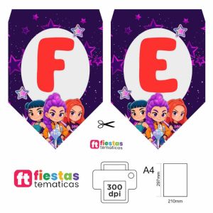 Dale un toque especial a tu fiesta con nuestro Banderín Las guerreras K-pop "Feliz Cumpleaños" 🎈 ¿Estás buscando la decoración perfecta para celebrar un cumpleaños inolvidable? Nuestro banderín temático con el texto "Feliz Cumpleaños" es el elemento infaltable para transformar cualquier espacio de manera rápida y linda.