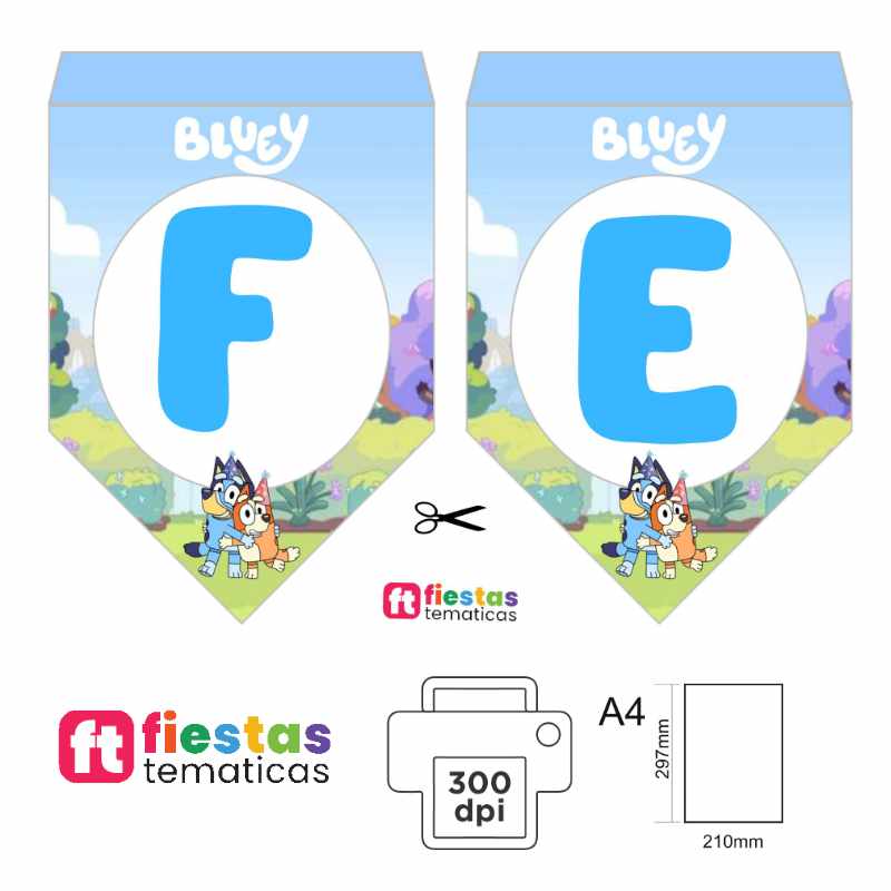 Dale un toque especial a tu fiesta con nuestro Banderín Bluey "Feliz Cumpleaños" 🎈 ¿Estás buscando la decoración perfecta para celebrar un cumpleaños inolvidable? Nuestro banderín temático con el texto "Feliz Cumpleaños" es el elemento infaltable para transformar cualquier espacio de manera rápida y linda.