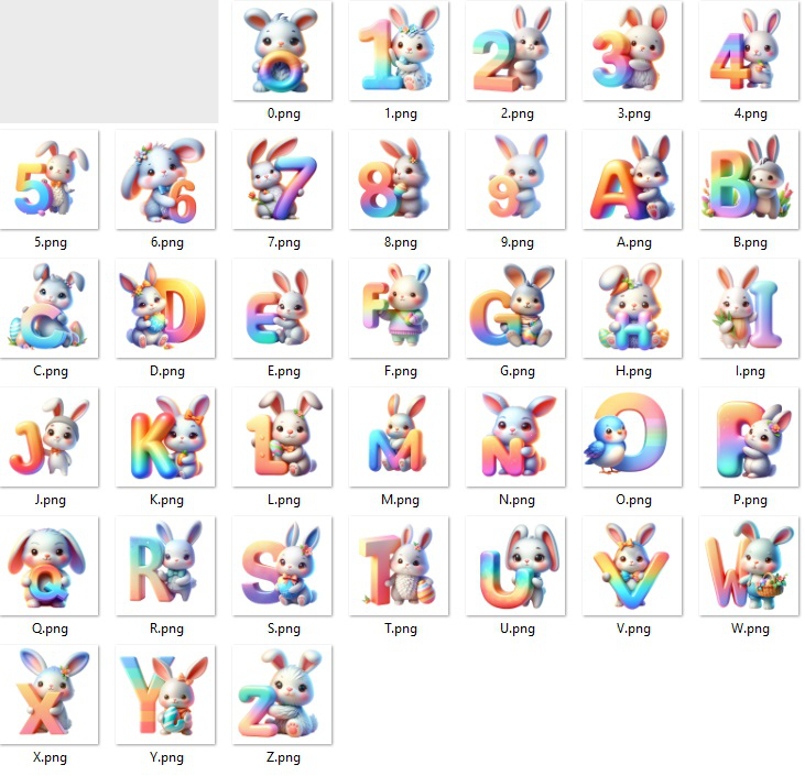 Letras números de la temática Conejito Personalizado - Image 2