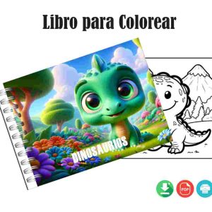 Libro para Colorear de Dinosaurios en formato PDF