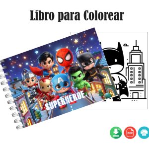 Libro para Colorear de Superhéroe en formato PDF