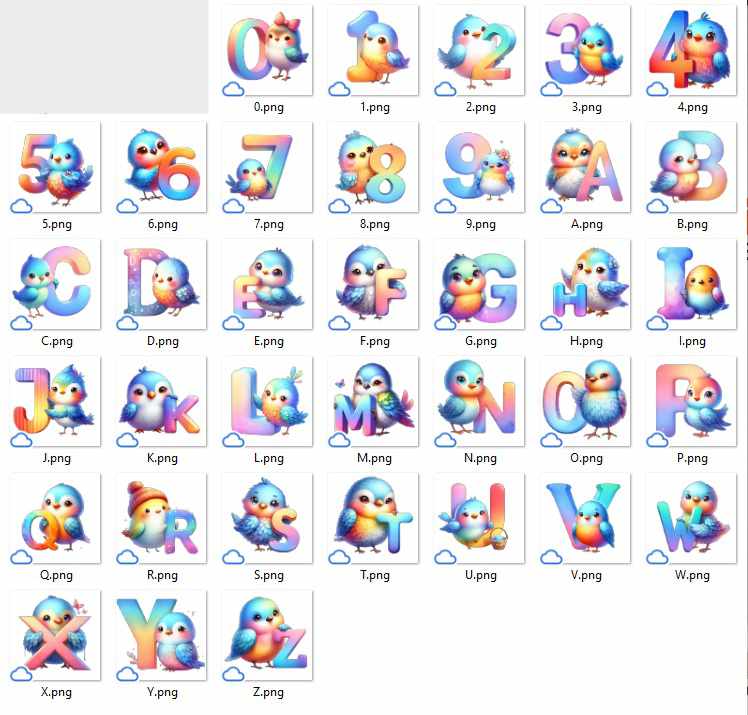 Letras números de la temática Pajarito Personalizado - Image 2