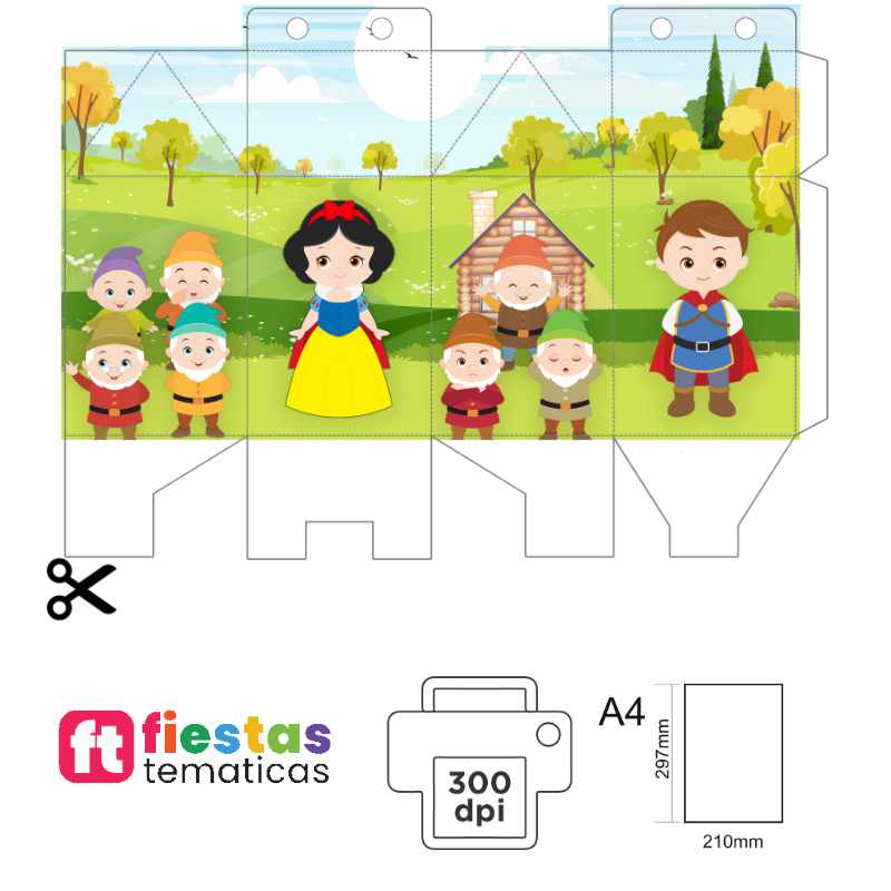 Dale un toque dulce, delicado y profesional a tu evento con nuestra Cajita Milk Box temática de Blanca Nieves. Es la opción perfecta para personalizar tu mesa de dulces, entregar pequeños recuerdos o simplemente destacar la decoración de tu fiesta de una manera especial y económica.