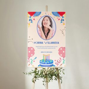 Dale un toque único, divertido y profesional a tu celebración con nuestro Cuadro de Feliz Cumpleaños Personalizado. Diseñado especialmente para ser el centro de atención en el espacio de fotos (photocall), este marco fotográfico hará que tus invitados se lleven un recuerdo espectacular con colores vibrantes y acabados de primera.