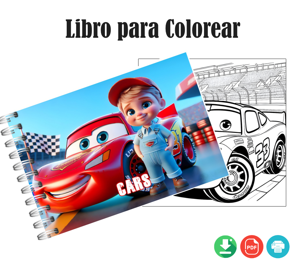 Libro para Colorear de Cars en formato PDF