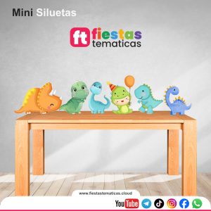 Haz que tu evento destaque con nuestras Mini Siluetas de Dino Friends para su Decoración. Si buscas una decoración que marque la diferencia, nuestras mini siluetas de 20 cm son la solución perfecta. Olvídate de los adornos de cartón que se doblan o pierden color; en Fiestas Tematicas apostamos por la calidad profesional.