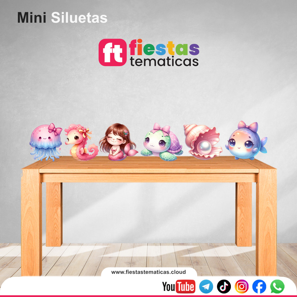 Haz que tu evento destaque con nuestras Mini Siluetas de Fondo del mar para su Decoración. Si buscas una decoración que marque la diferencia, nuestras mini siluetas de 20 cm son la solución perfecta. Olvídate de los adornos de cartón que se doblan o pierden color; en Fiestas Tematicas apostamos por la calidad profesional.