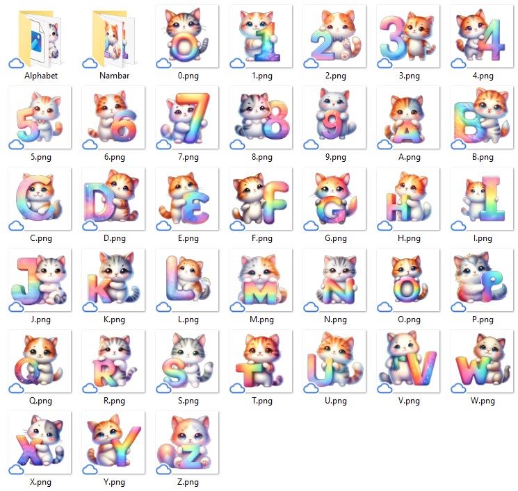 Letras números de la temática Gatito Personalizado - Image 2