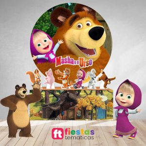 Pack Banner Masha y el oso Personalizado