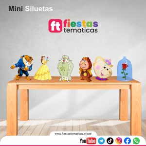 Mini Siluetas de La bella y la bestia