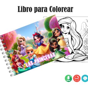 Libro para Colorear de Las Princesas en formato PDF