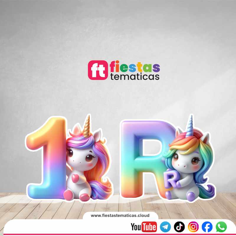 Transforma la decoración de tu fiesta con nuestras Letras números de la temática Unicornio. Creadas con un acabado impecable, son el elemento perfecto para destacar en la mesa principal, la entrada del evento o como el fondo ideal para las fotos de recuerdo.