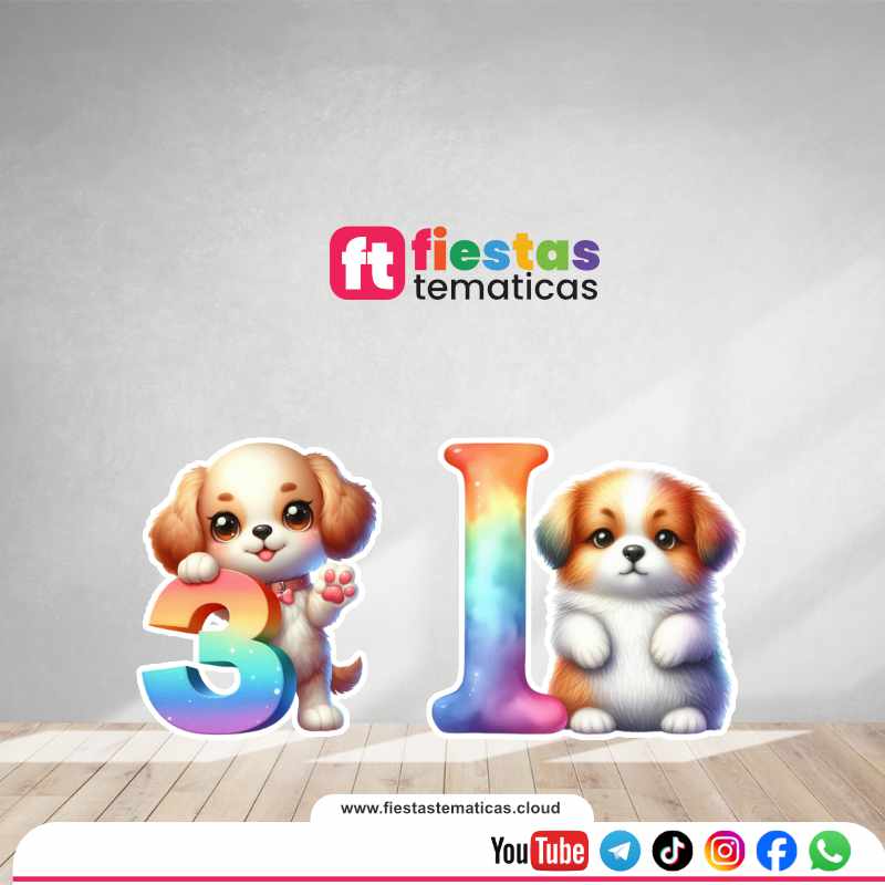 Dale un toque mágico a tu evento Transforma la decoración de tu fiesta con nuestras Letras números de la temática Perrito. Creadas con un acabado impecable, son el elemento perfecto para destacar en la mesa principal, la entrada del evento o como el fondo ideal para las fotos de recuerdo.