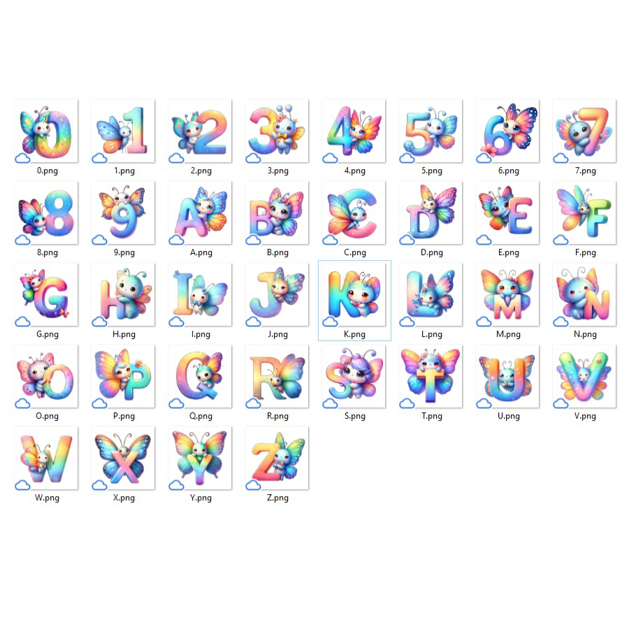 Letras números de la temática Mariposas Personalizado - Image 2