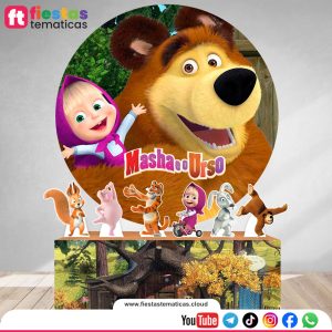 Pack Banner Masha y el oso Personalizado