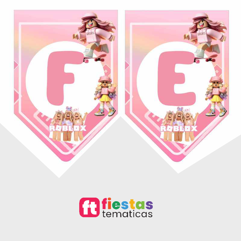 En los detalles está la verdadera magia de una fiesta inolvidable. Dale ese toque especial y exclusivo a tu celebración con nuestro banderín de cumpleaños personalizado de Roblox Niña, diseñado con acabado profesional para sorprender al festejado y a todos tus invitados.