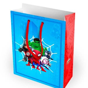 ¡Sorprende a tus invitados desde el primer momento! Las bolsitas para dulces personalizadas de Spidey y sus sorprendentes amigos son el recuerdo ideal para cerrar con broche de oro cualquier cumpleaños, aniversario o celebración temática. Diseñadas con alta definición, son perfectas para armar un delicioso kit de golosinas con caramelos, chocolates, galletas o pequeños juguetes. ¡Ideas y creatividad no van a faltar para rellenarlas!