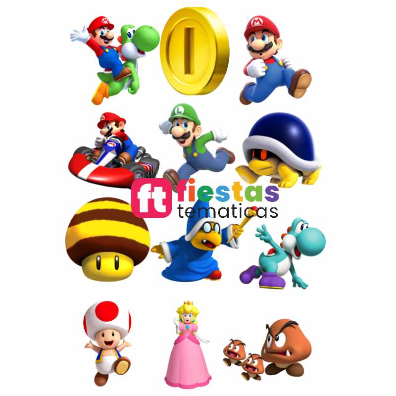 Toppers para Torta Mario Bros Personalizado - Image 3